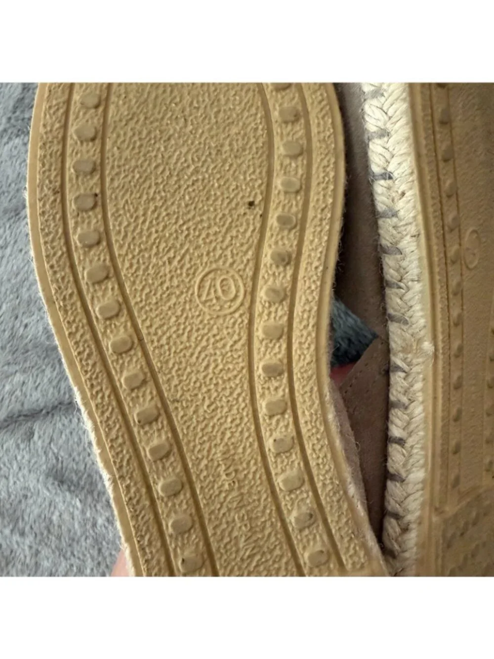 Verbenas Suede Carmen Espadrille Shoes Slip On Beige Womens 40 US 9